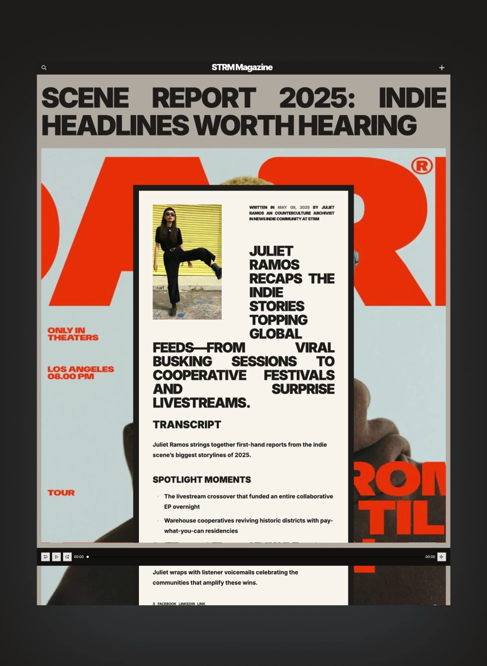 Streamer dark-mode view