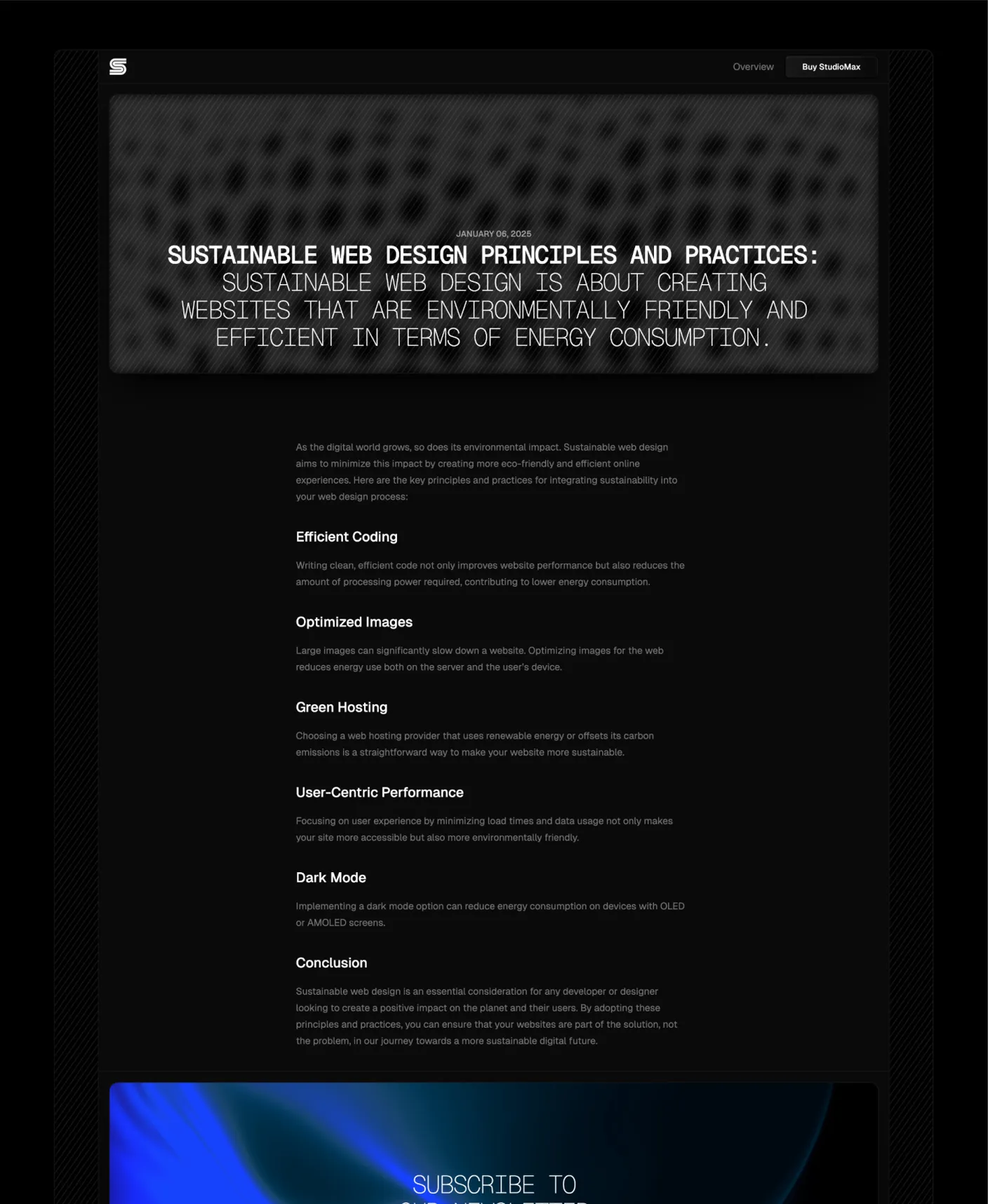 Studiomax page preview