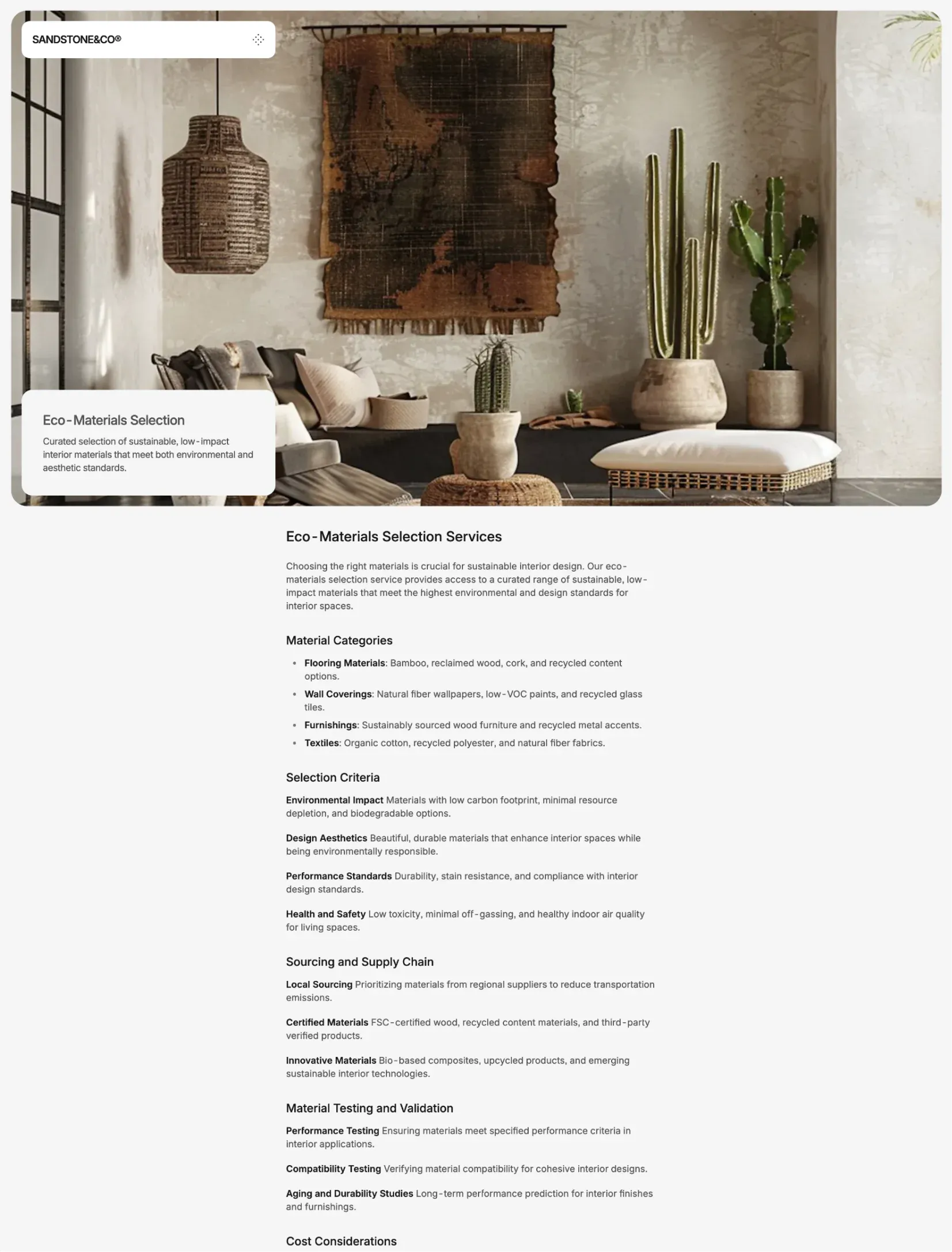 Sandstone journal and article listing