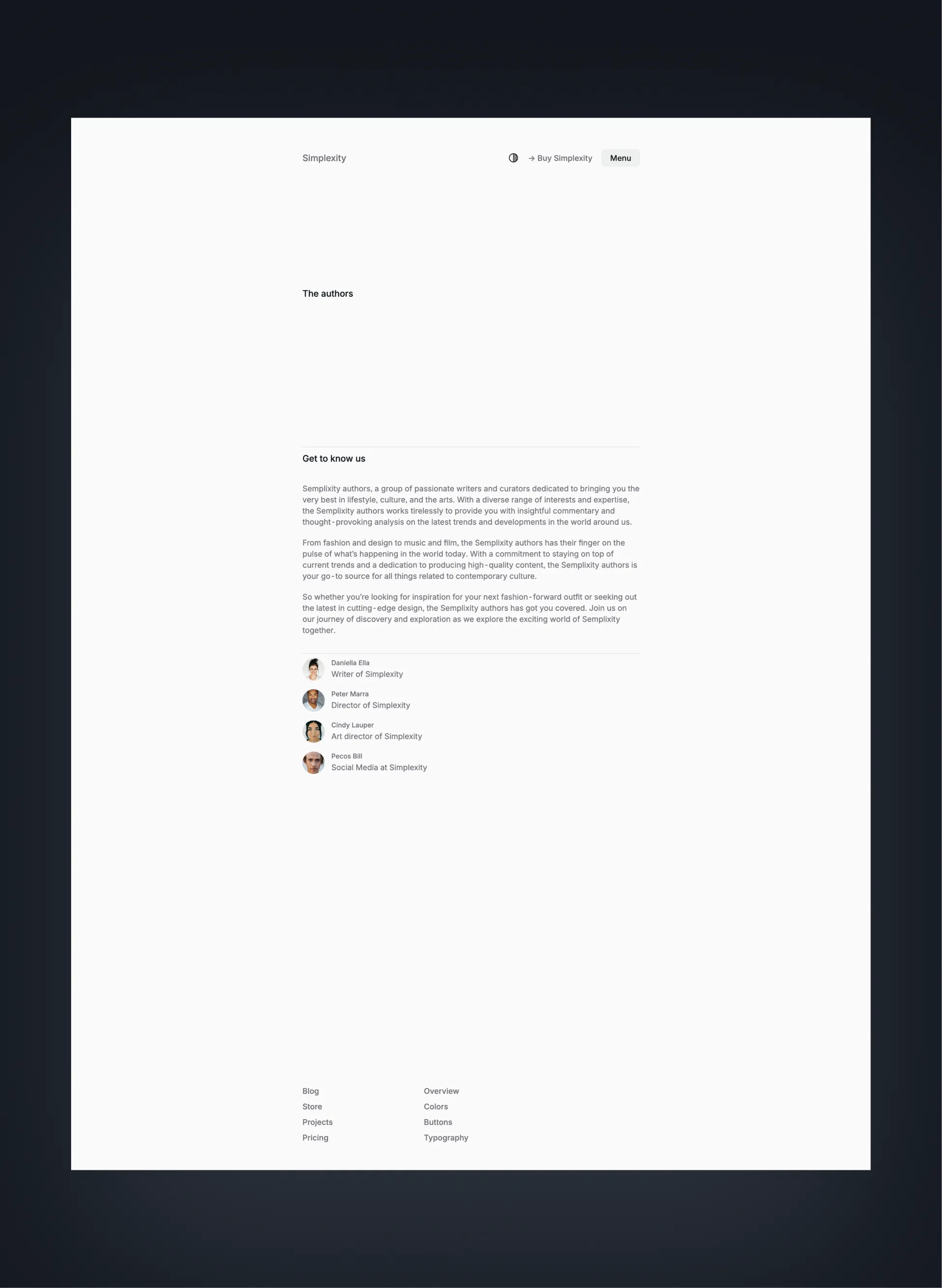 Simplexity responsive layout preview