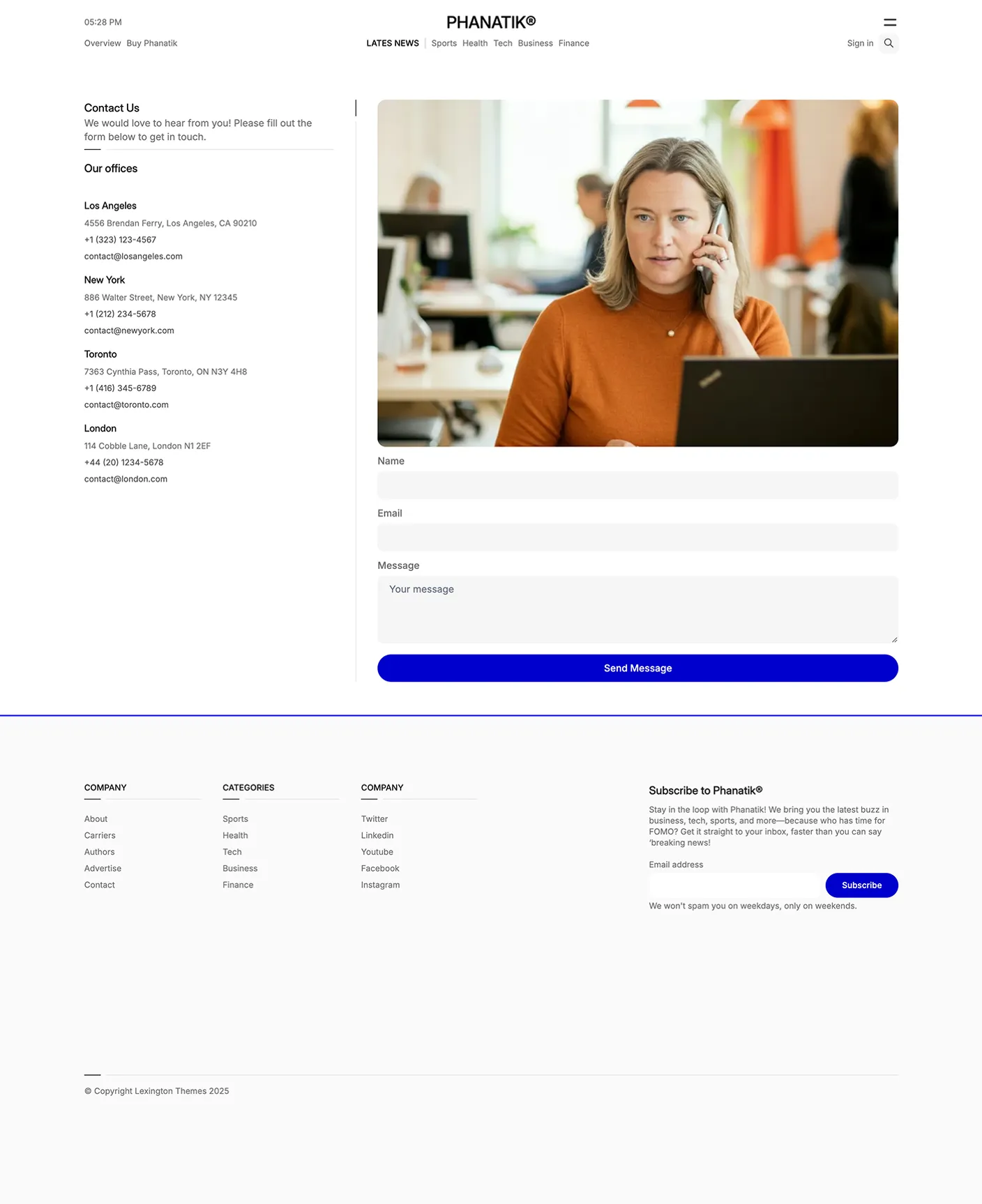Phanatik page preview