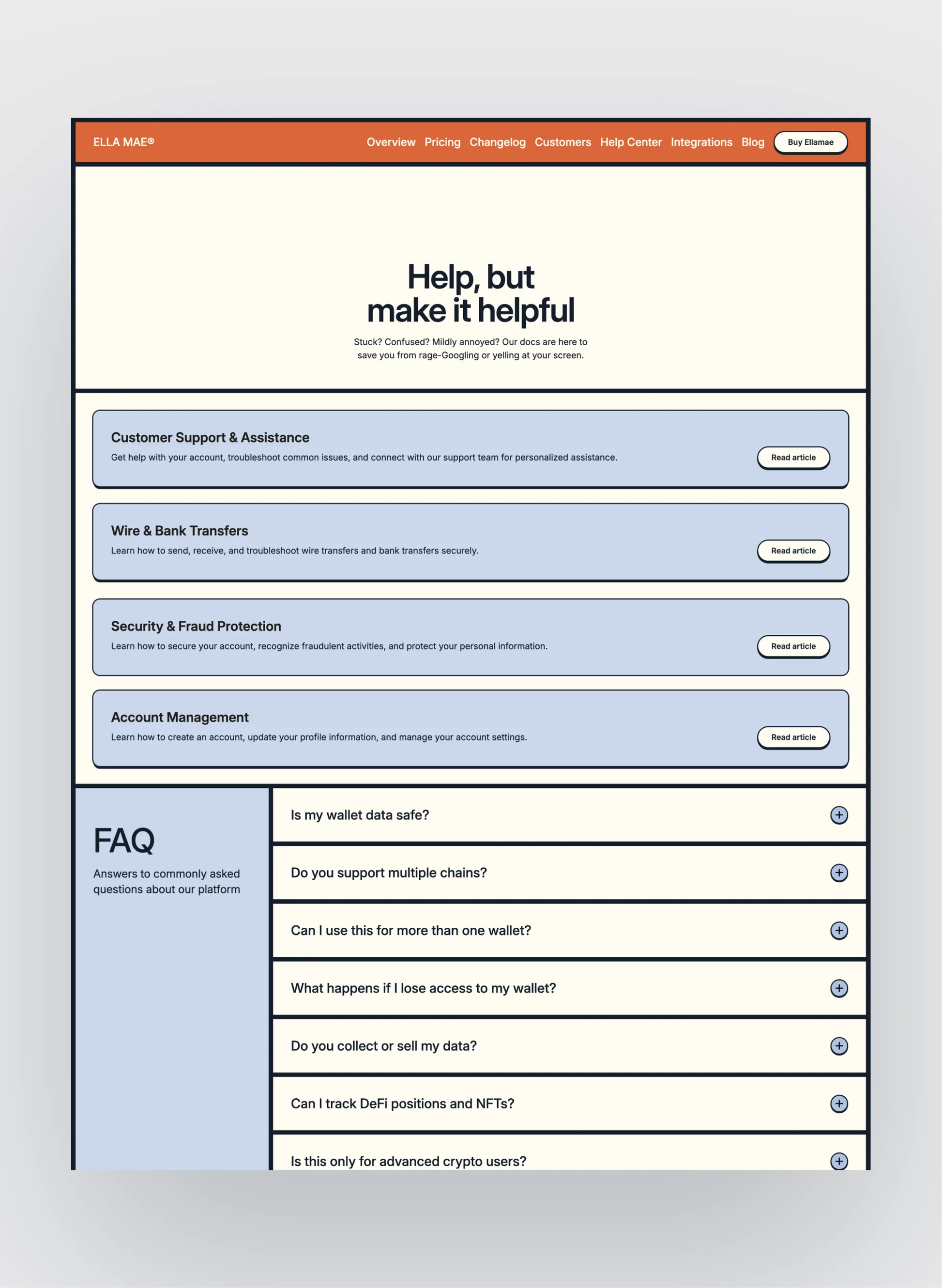 Ella Mae team layout