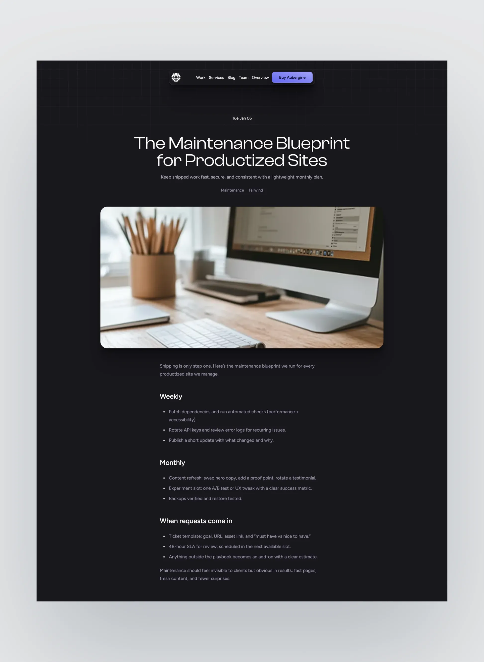 Aubergine sign-in layout