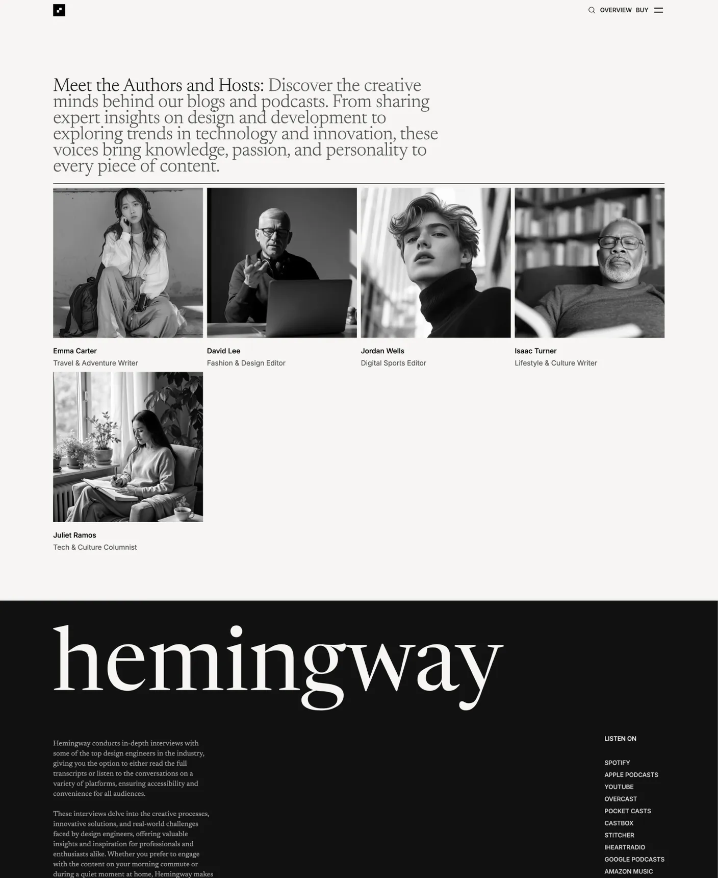 Hemingway page preview