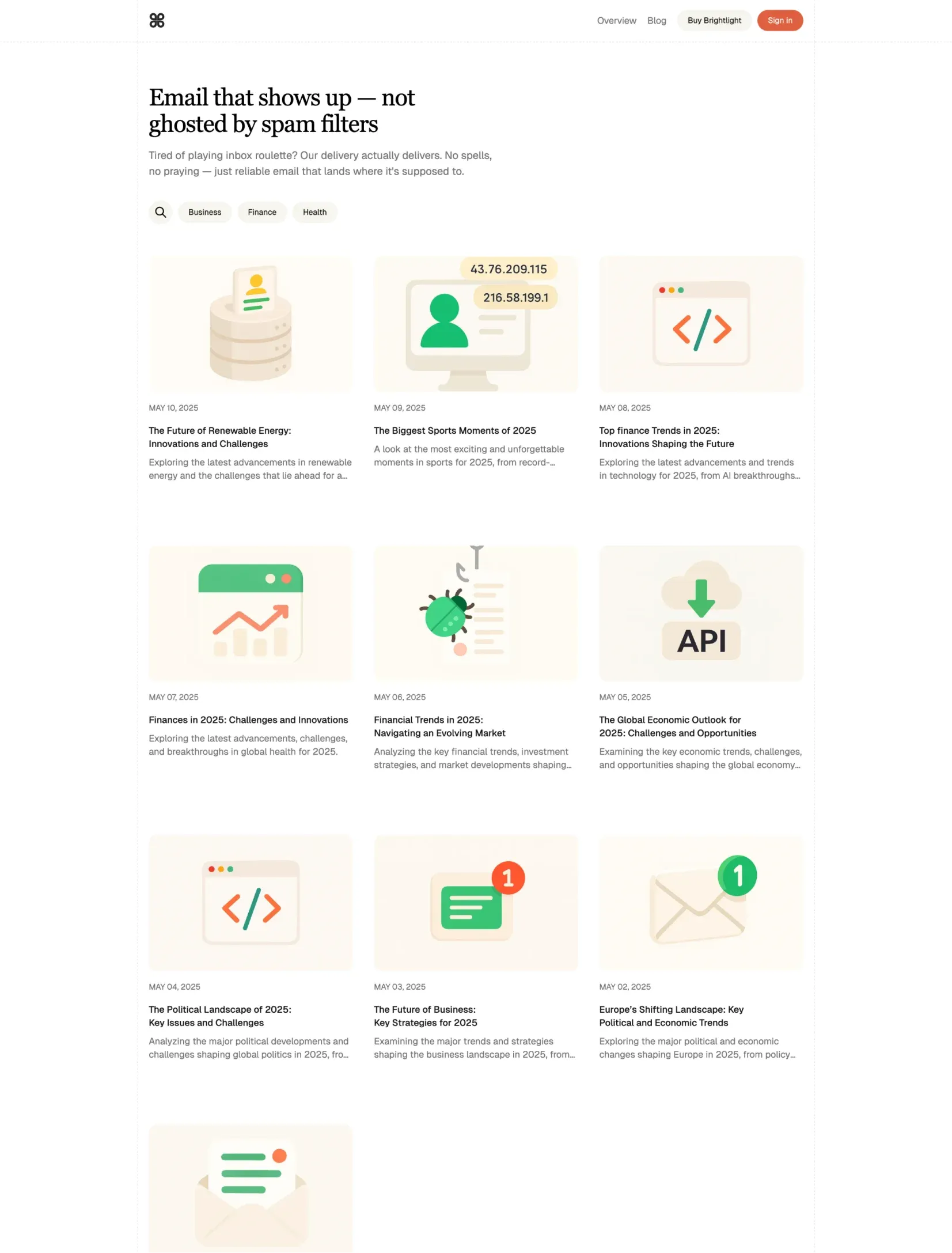 Brightlight sign-up and sign-in screens