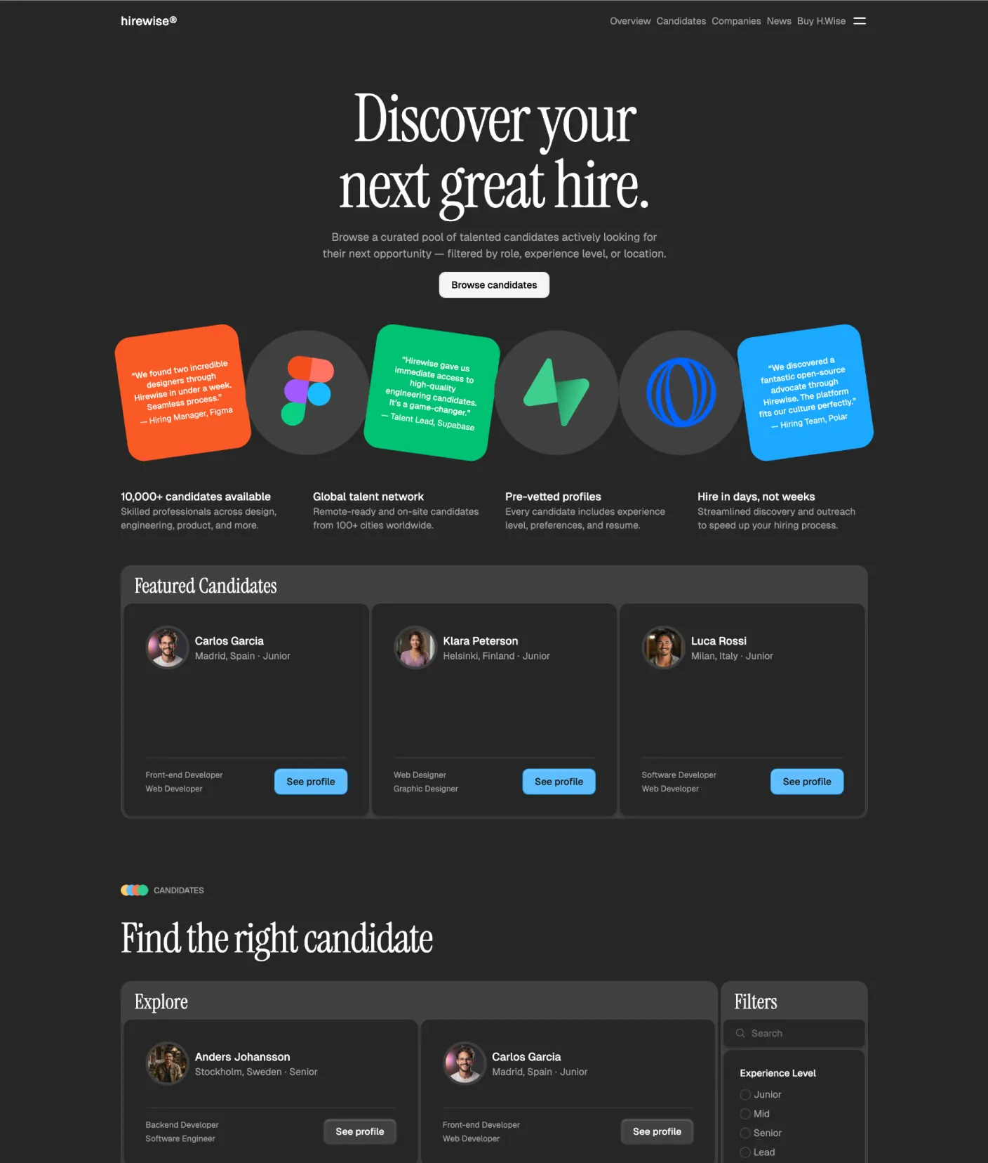 Hirewise page preview