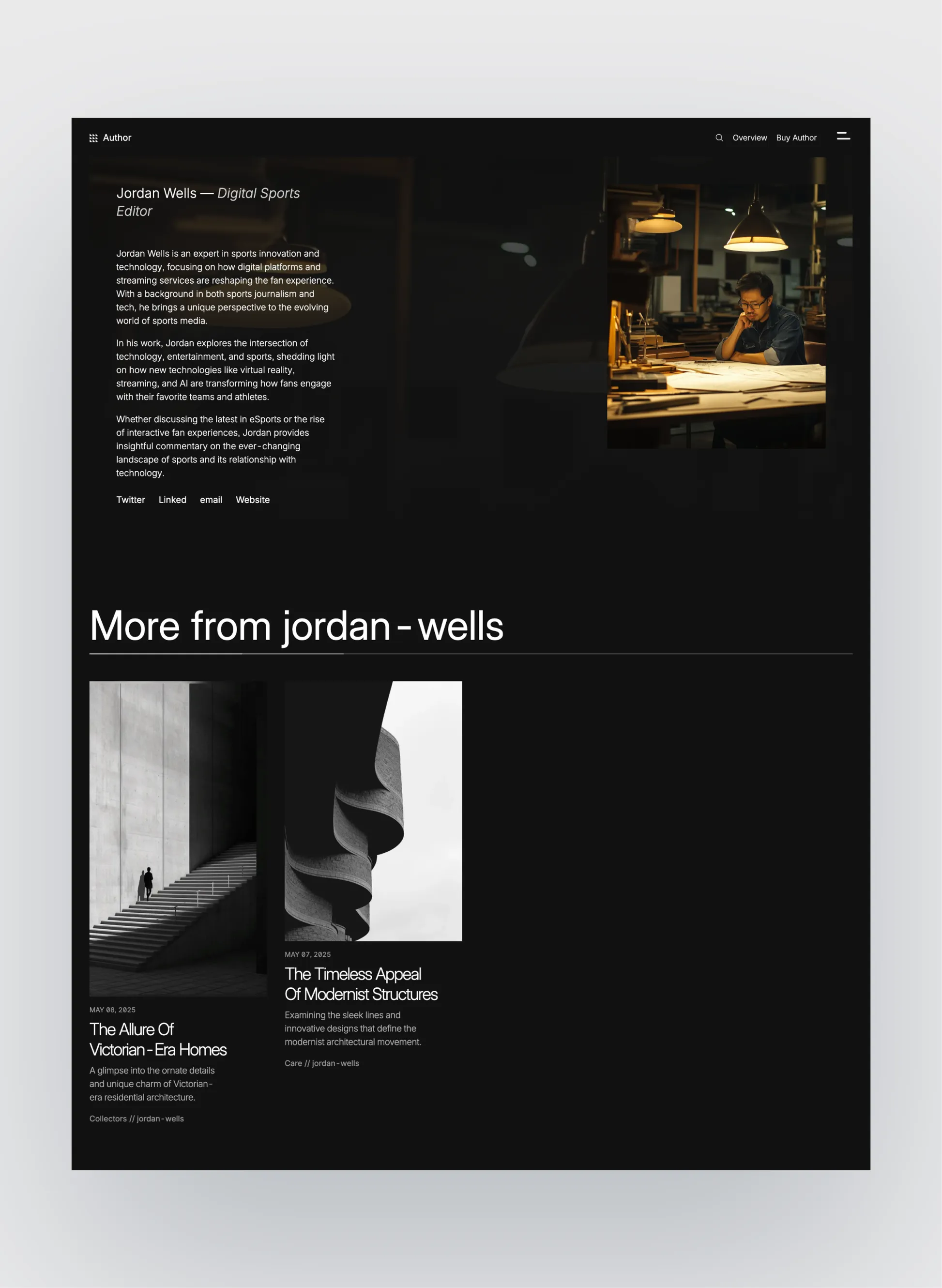 Author team of writers page