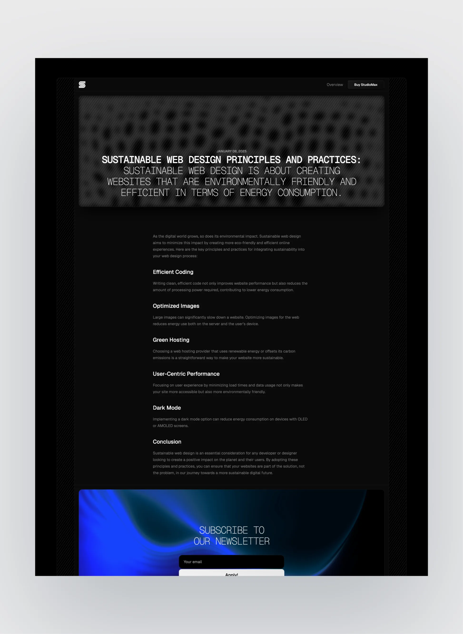 Studiomax typography and color guide