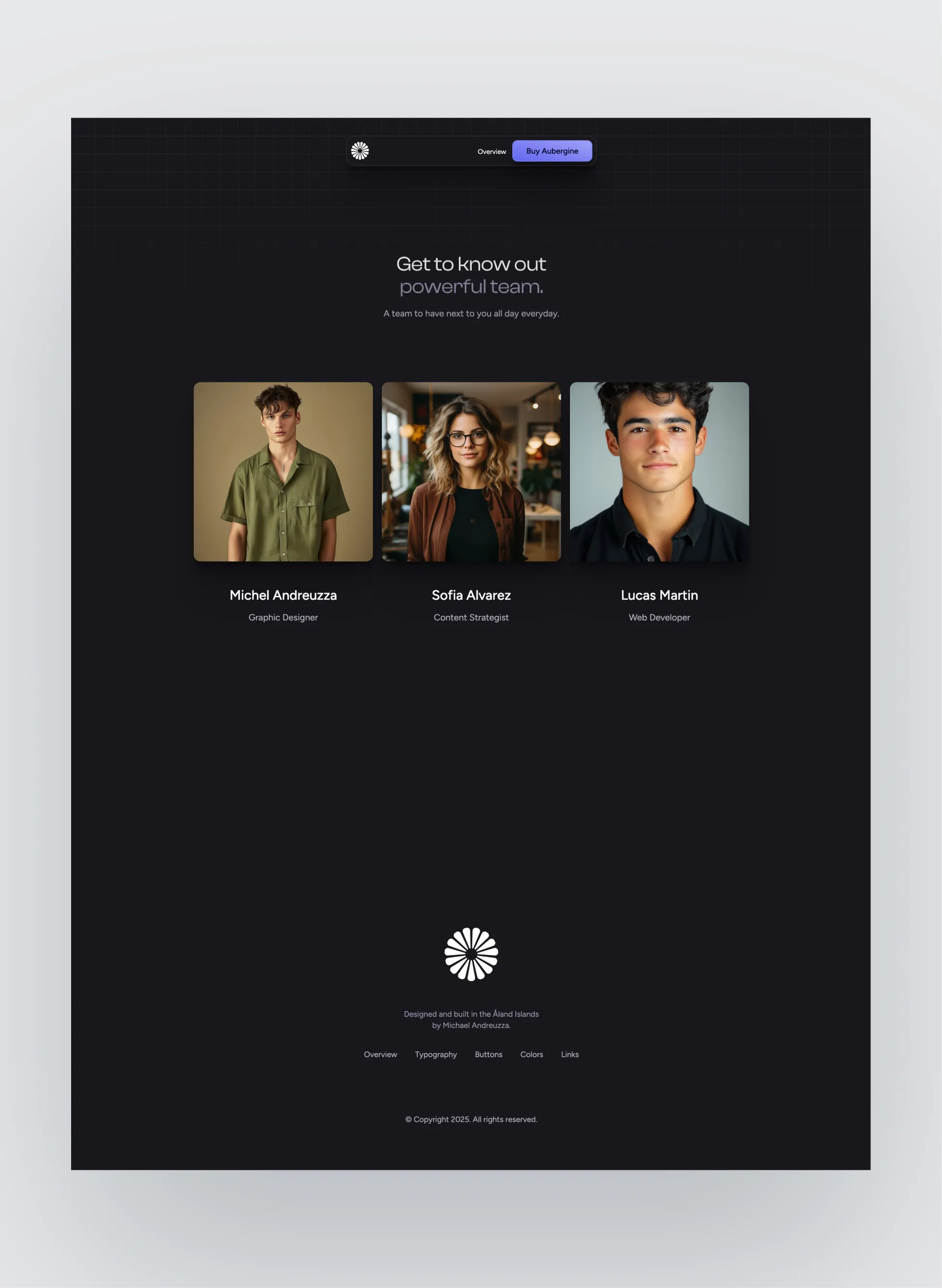 Aubergine page preview