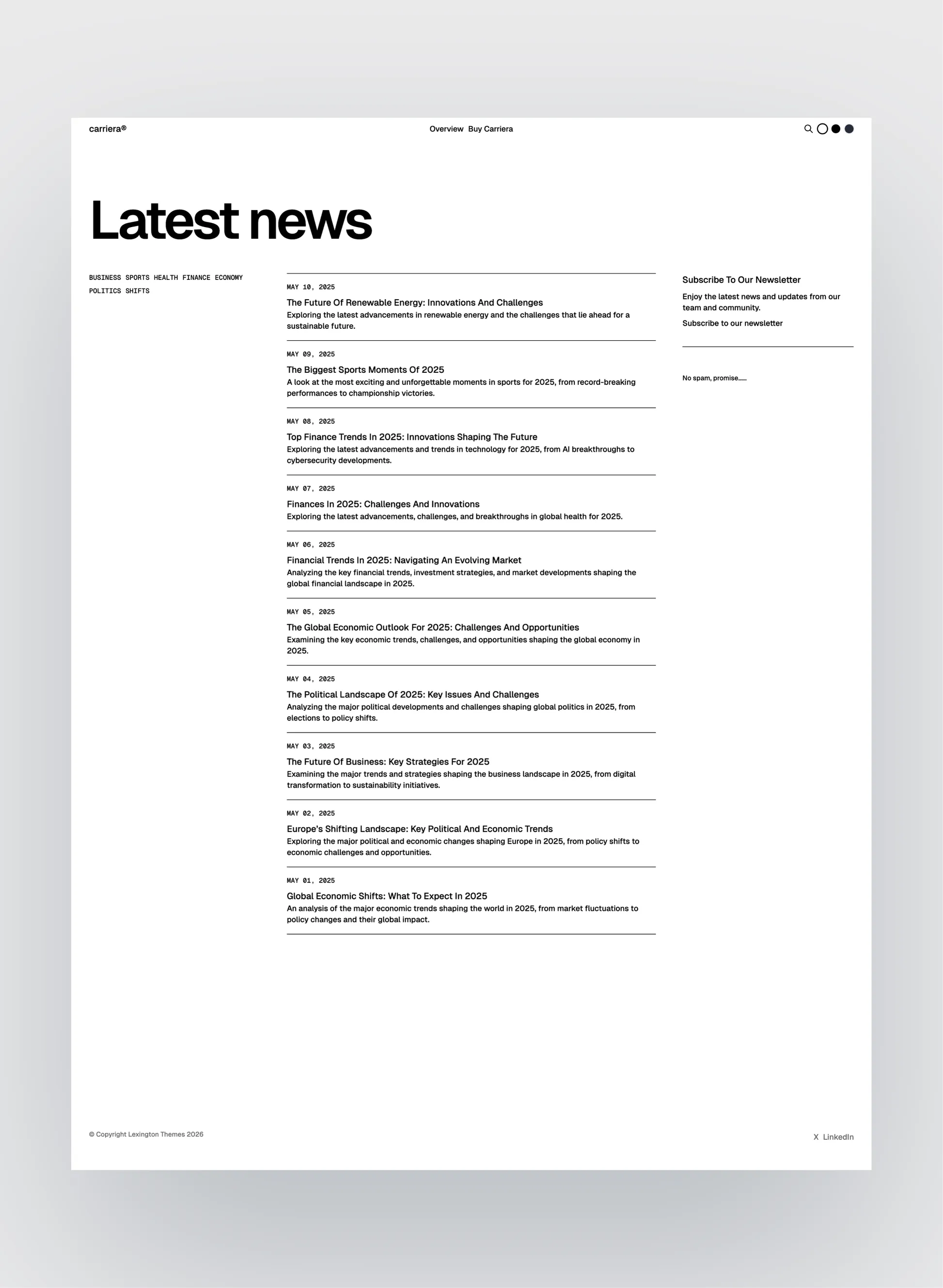 Carriera responsive job directory layout