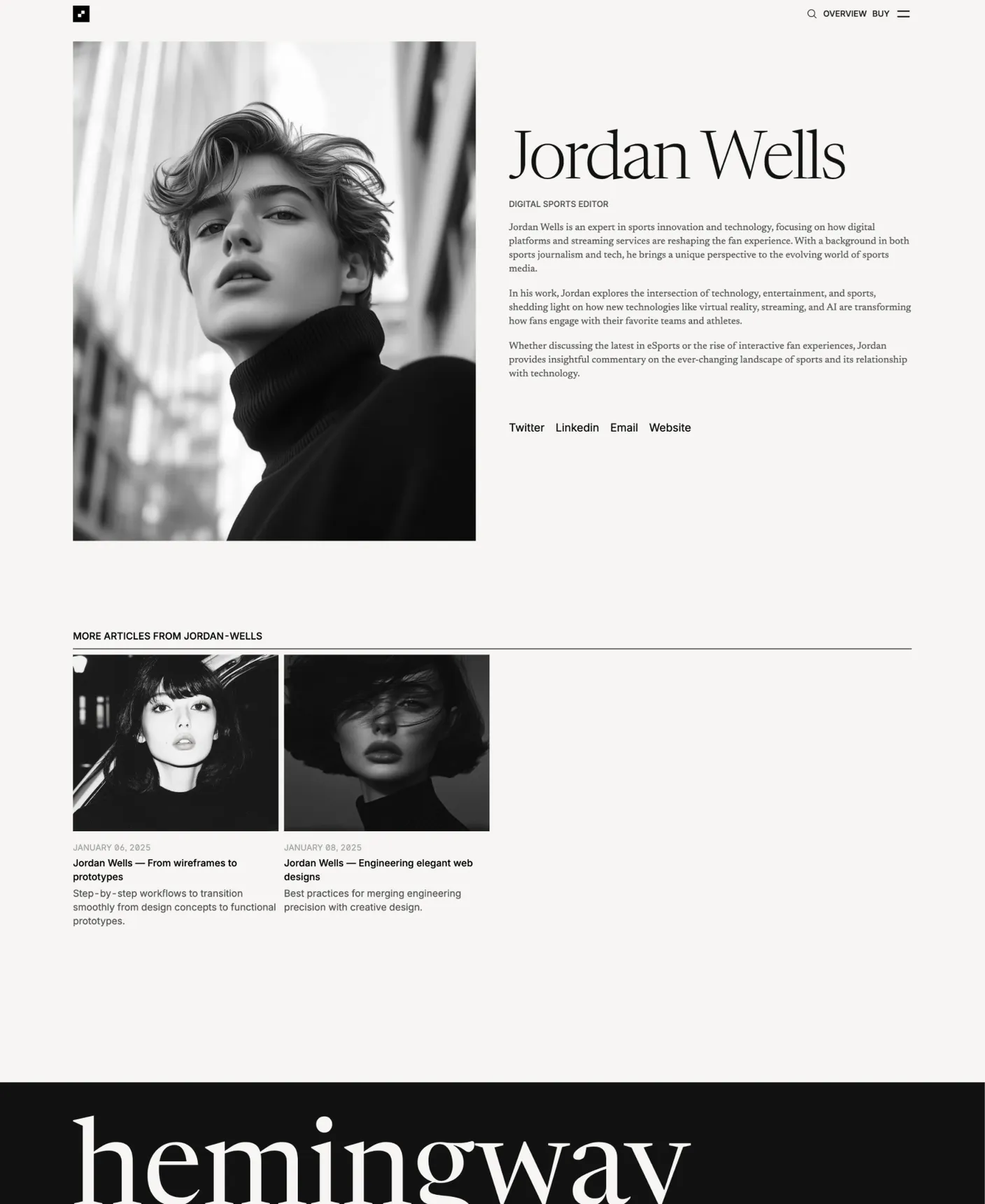 Hemingway page preview