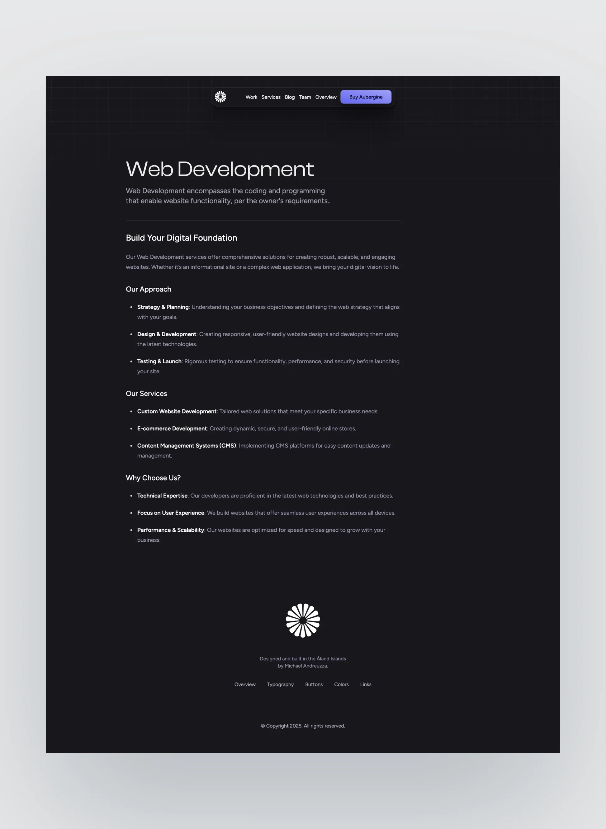 Aubergine page preview