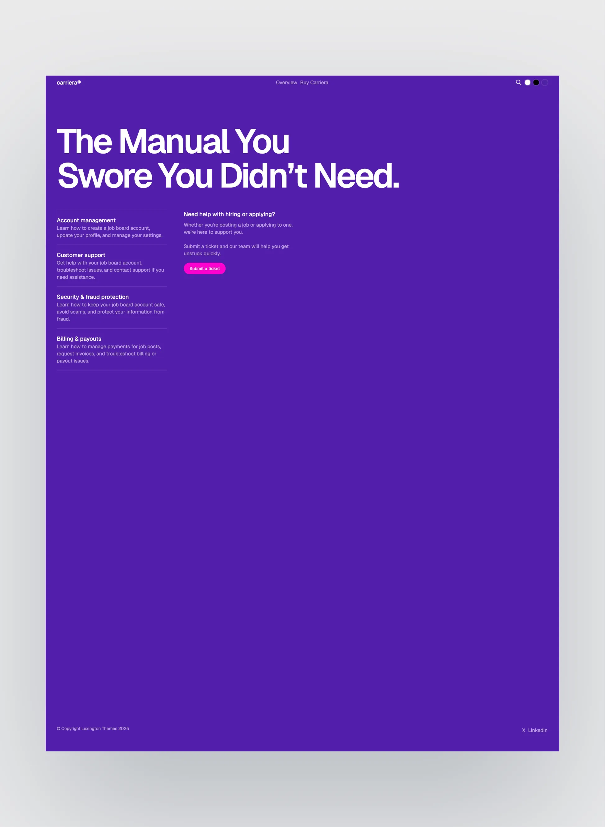 Carriera responsive job directory layout