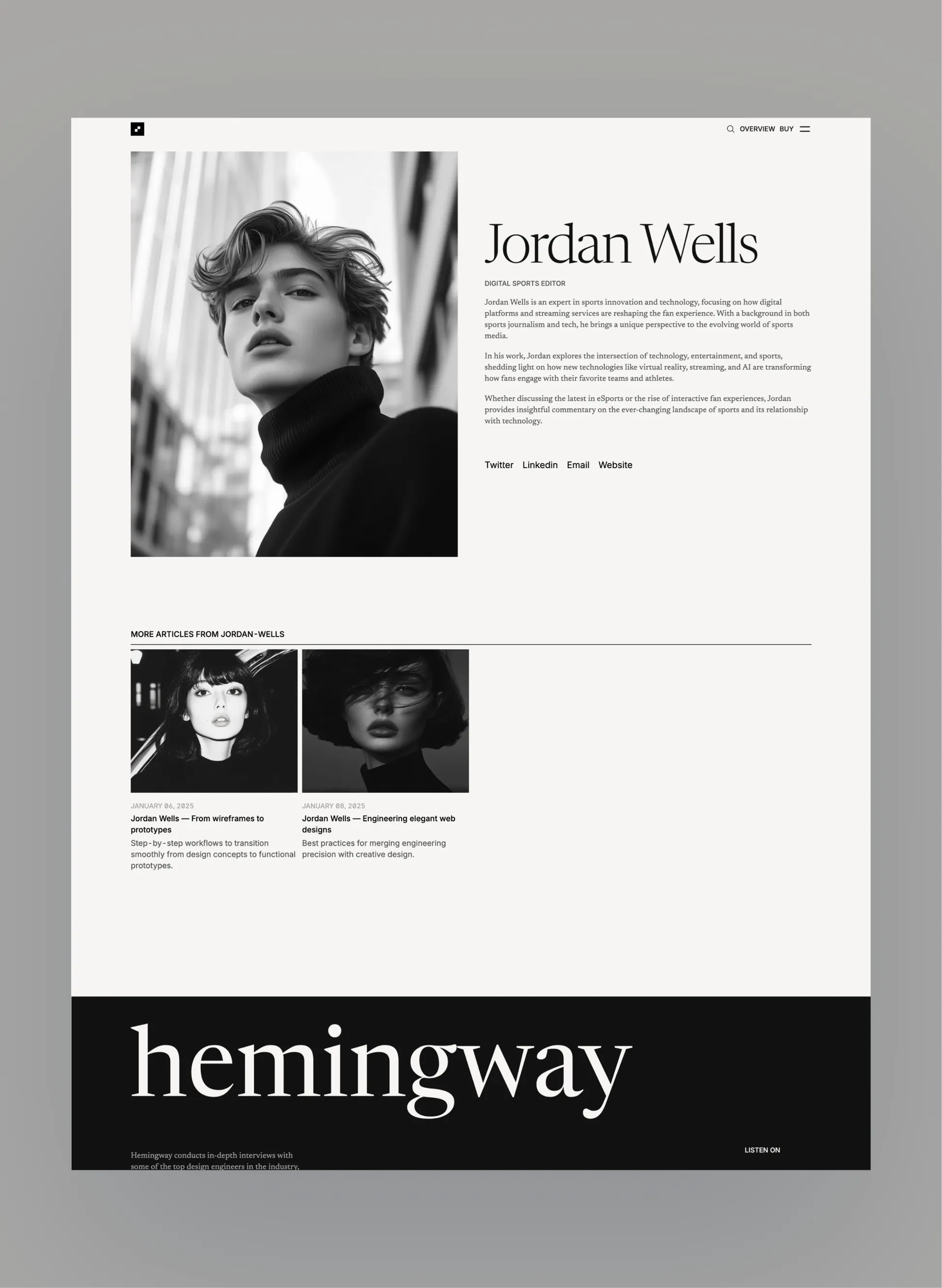 Hemingway blog archive layout