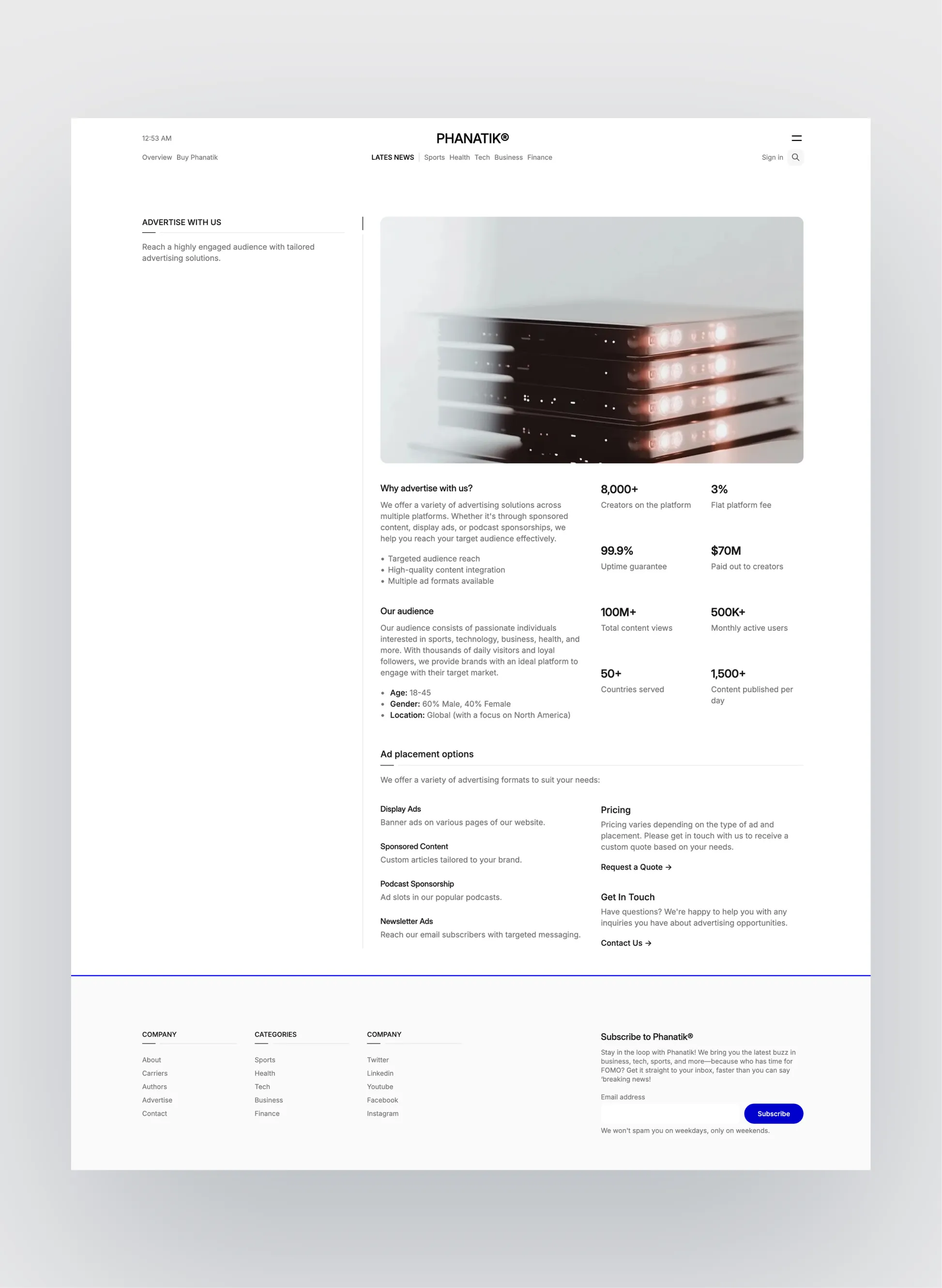 Phanatik podcast list layout