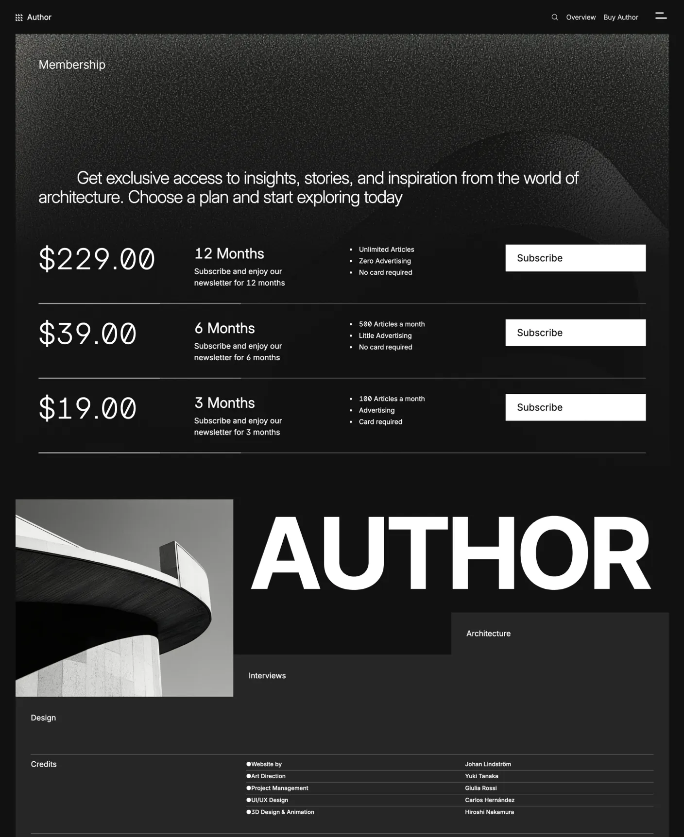 Author page preview