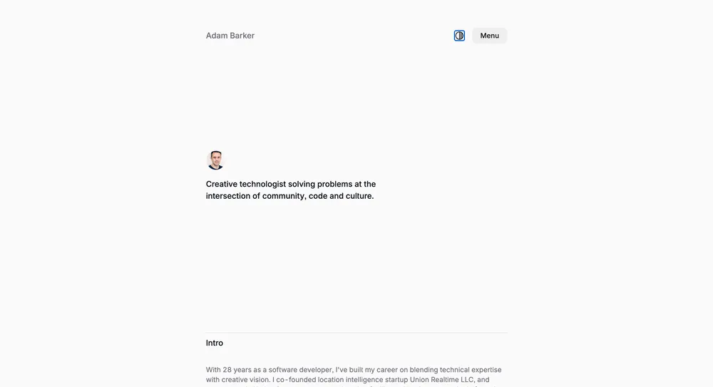 Creative technologist  website preview