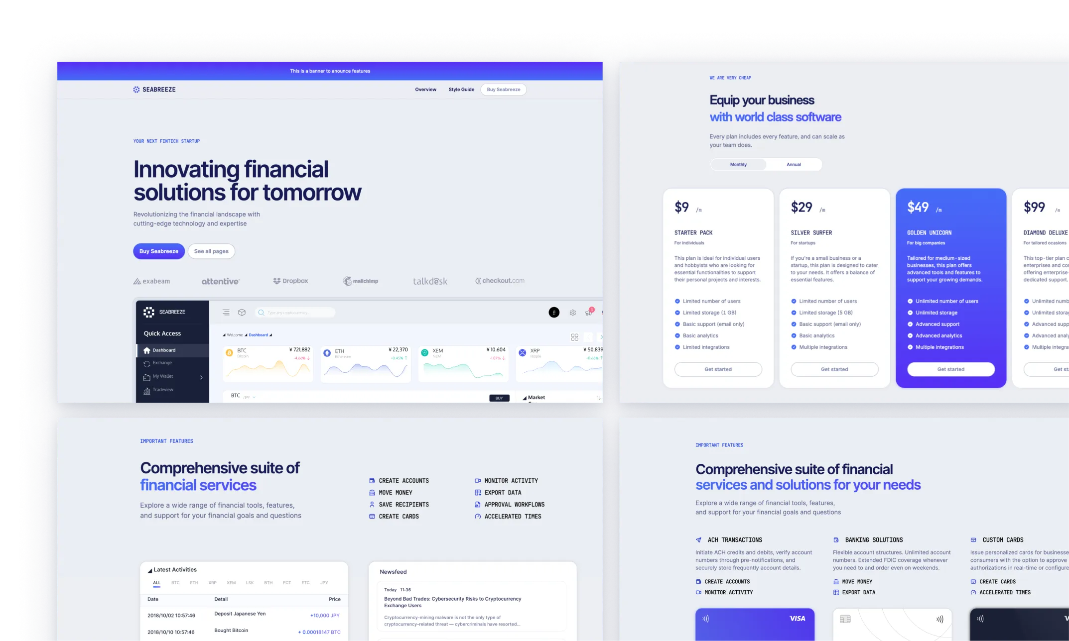 Screenshot of Alfred interface showcasing financial solutions, with 'Trusted by the world's most innovative teams' banner and client logos such as Dropbox and Mailchimp. Below are buttons for 'Start using Alfred' and 'Learn more