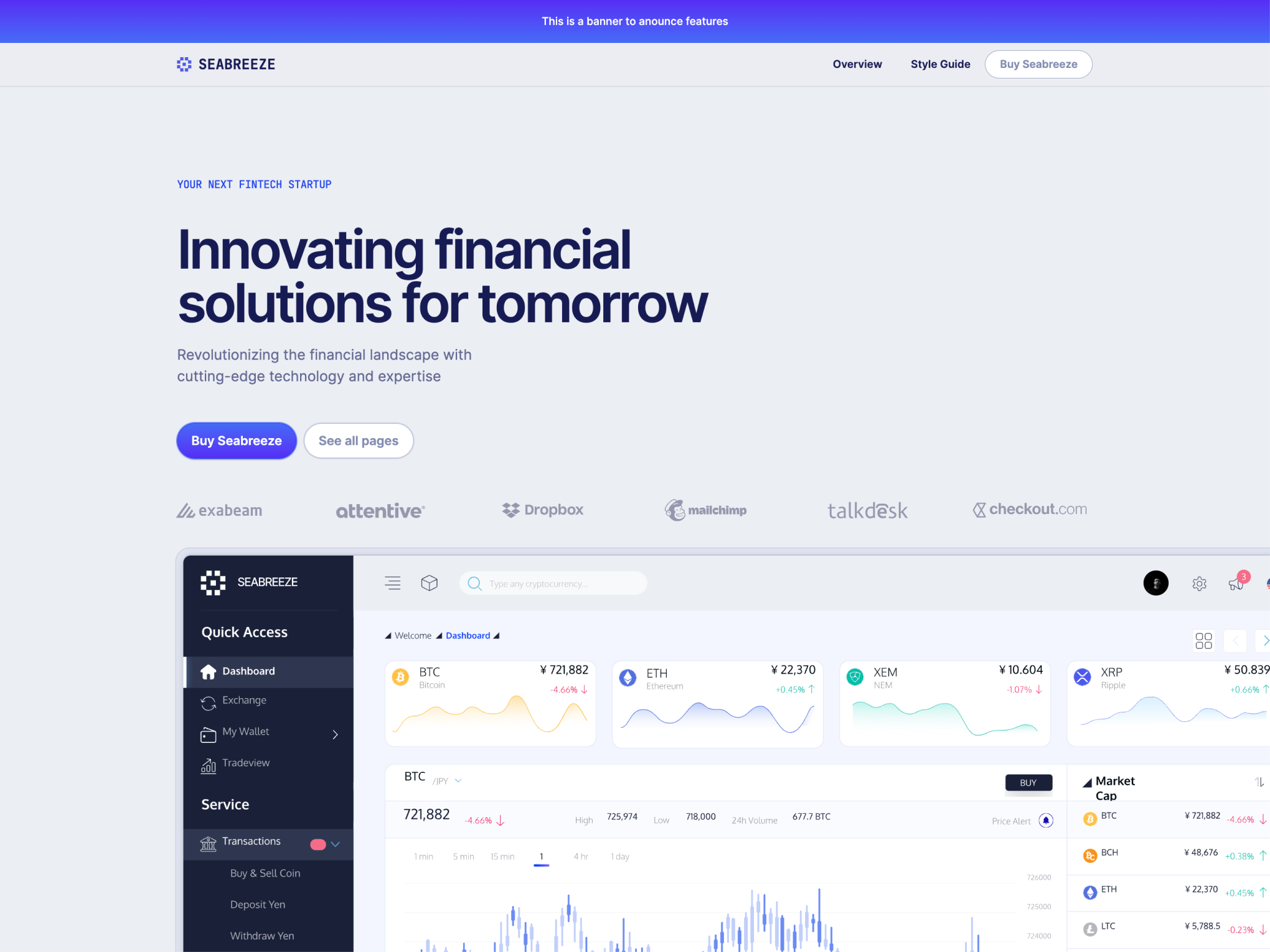 Screenshot of Alfred interface showcasing financial solutions, with 'Trusted by the world's most innovative teams' banner and client logos such as Dropbox and Mailchimp. Below are buttons for 'Start using Alfred' and 'Learn more