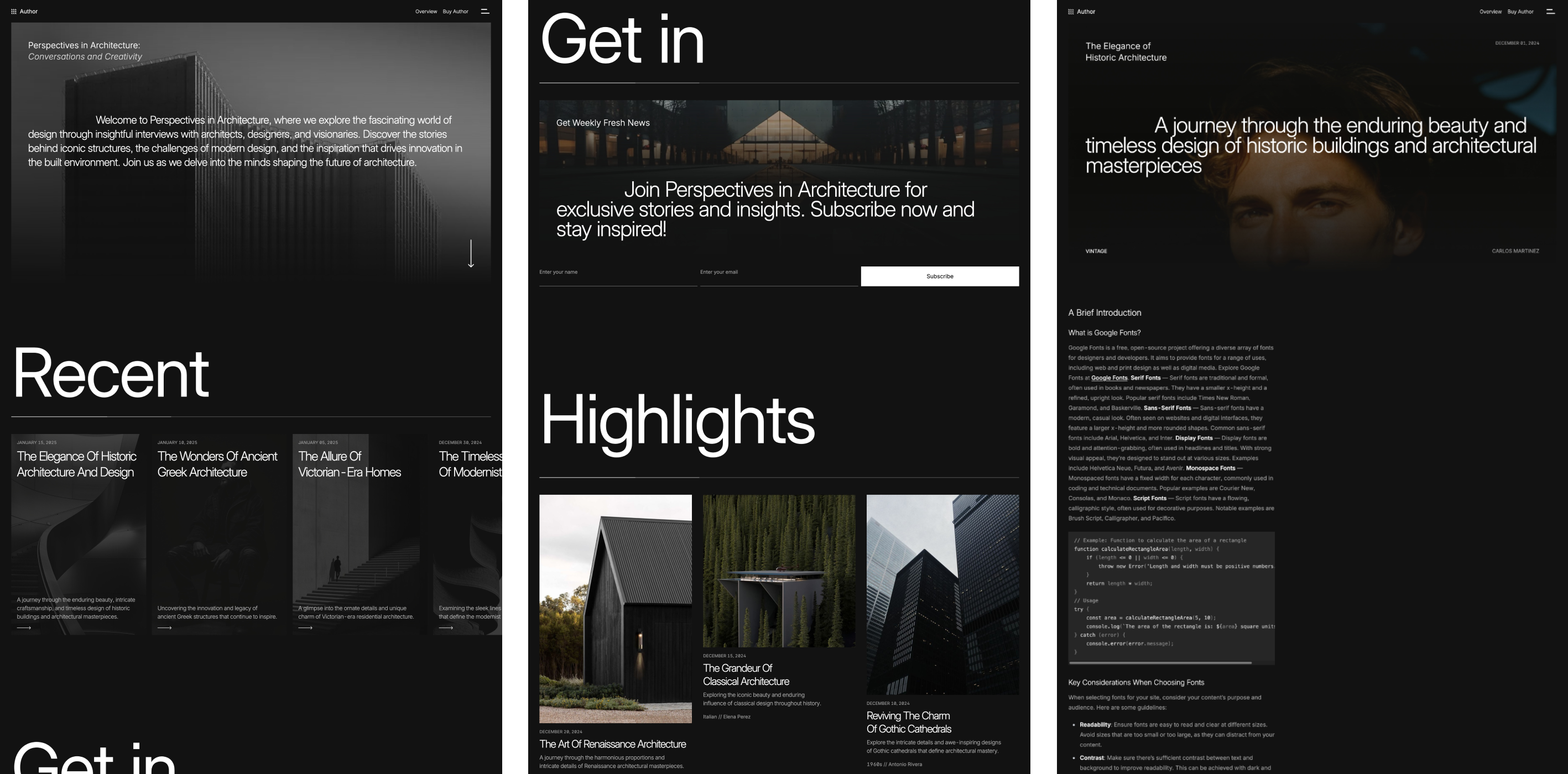 Modern blog template with clean layouts, bold typography, and visually striking sections. Perfect for showcasing long content, engaging readers, and building a creative community.