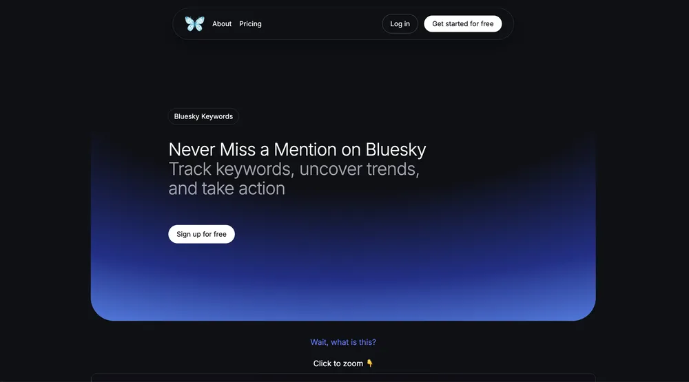 Bluesky Keywords website preview