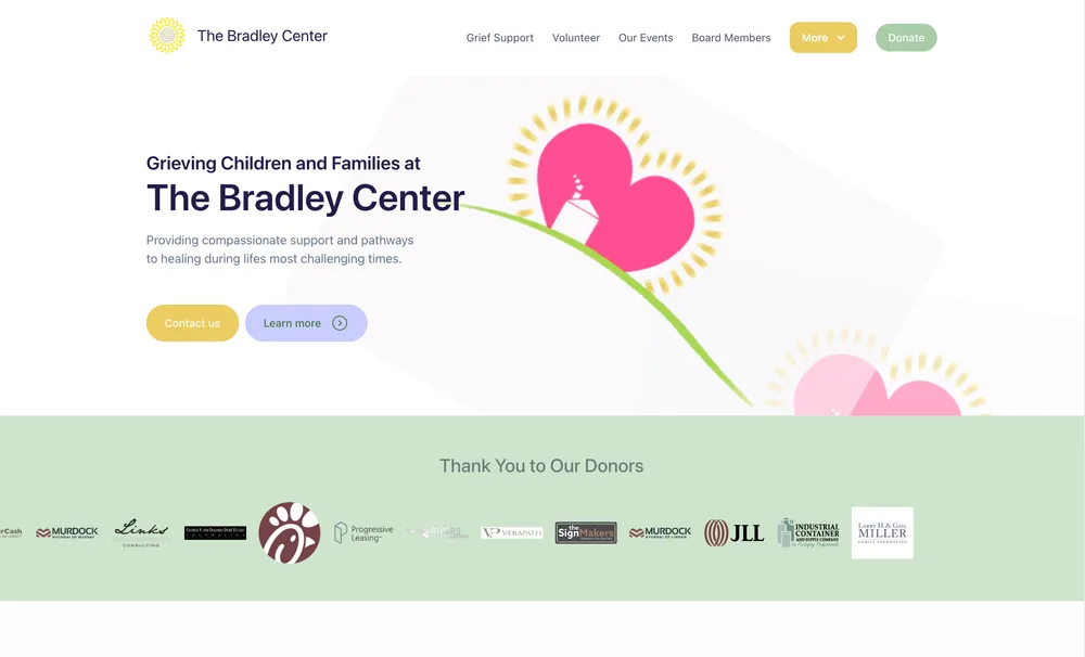 Bradly Center website preview