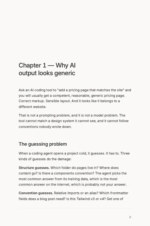 Opening page of chapter 1: Why AI looks generic