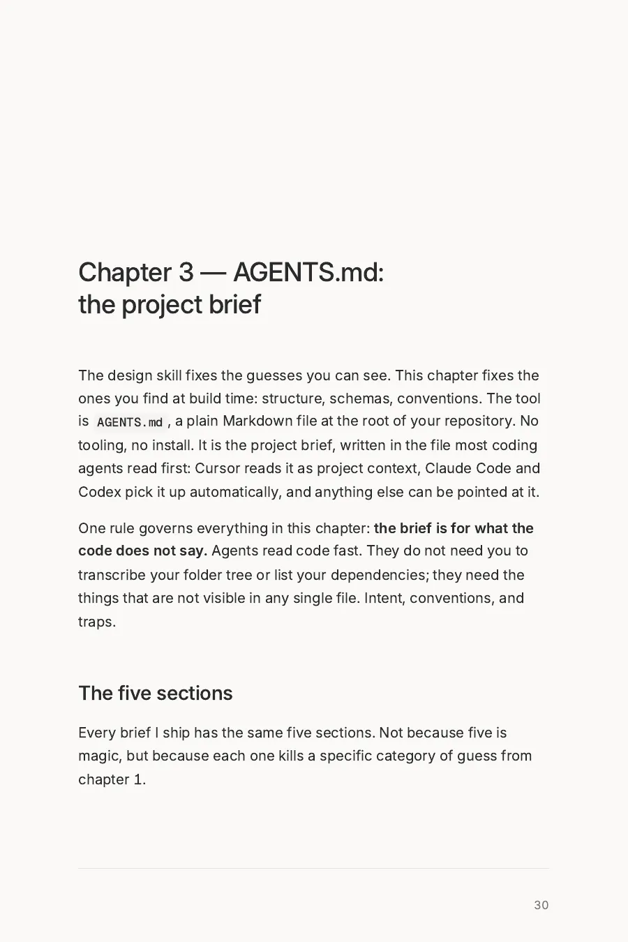 Opening page of chapter 3: The project brief