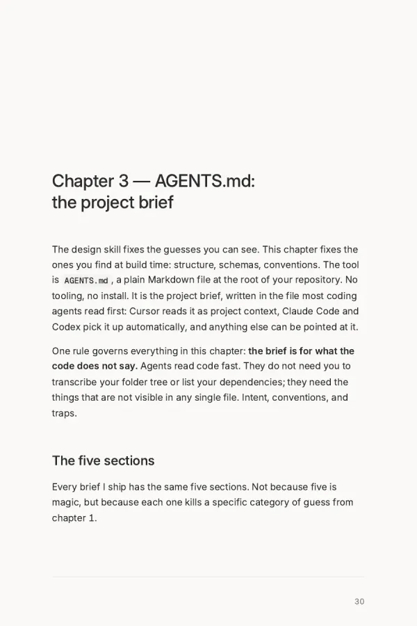 Opening page of chapter 3: The project brief