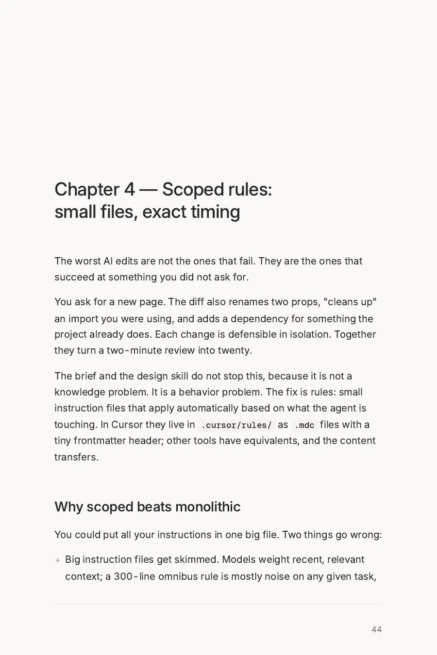 Opening page of chapter 4: Scoped rules