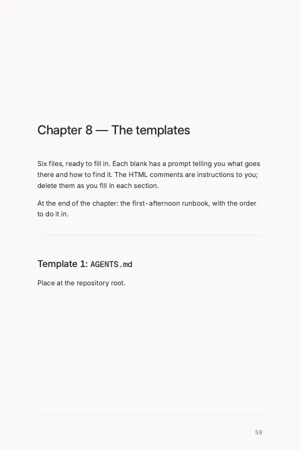 Opening page of chapter 8: The templates