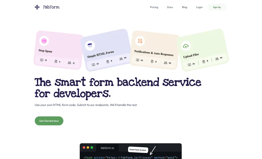 Fabform website preview