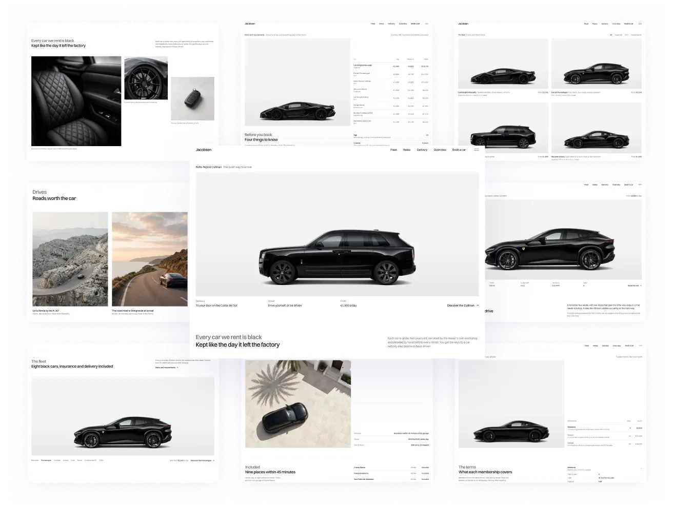 Jacobsen luxury car rental website template built with Astro and Tailwind CSS