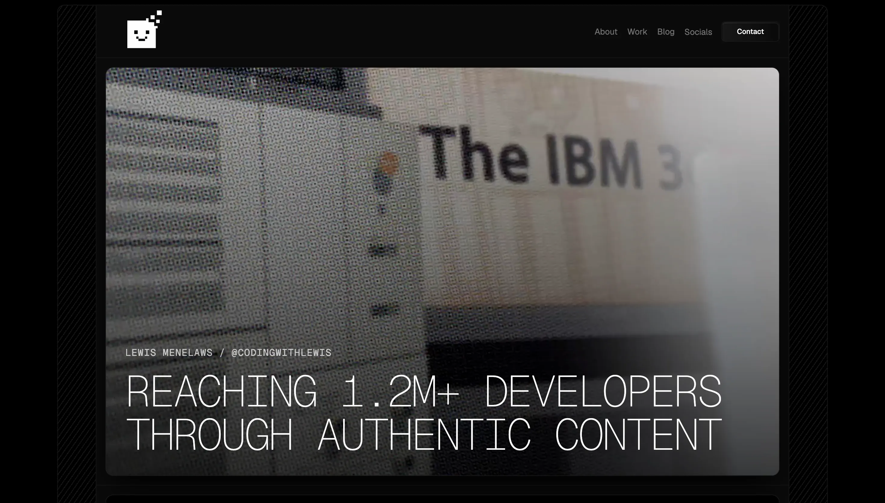 Lewis Menelaws website preview