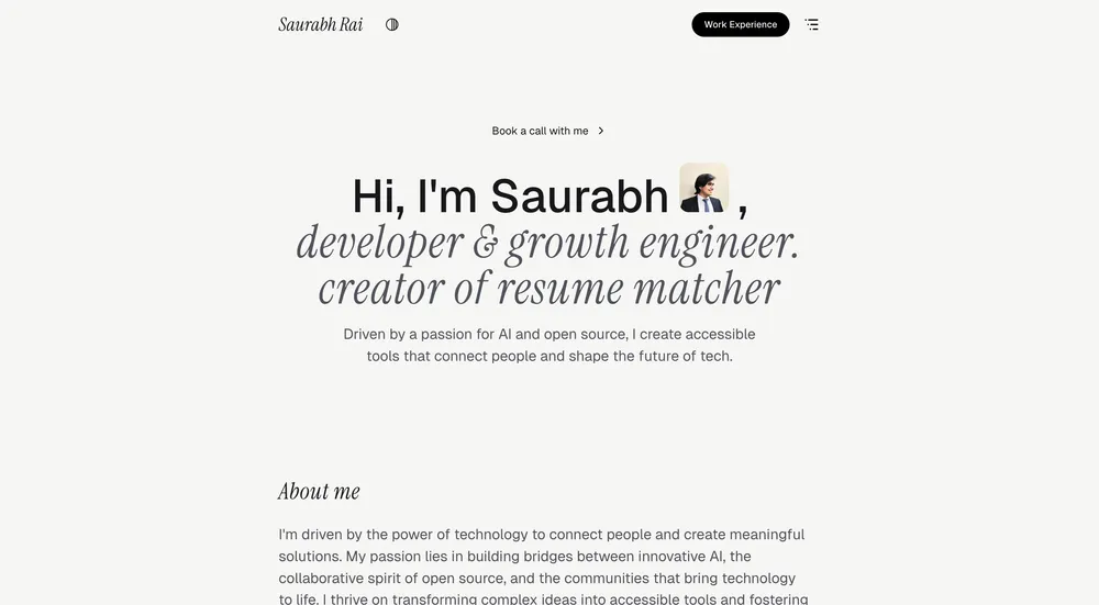Saurabh website preview