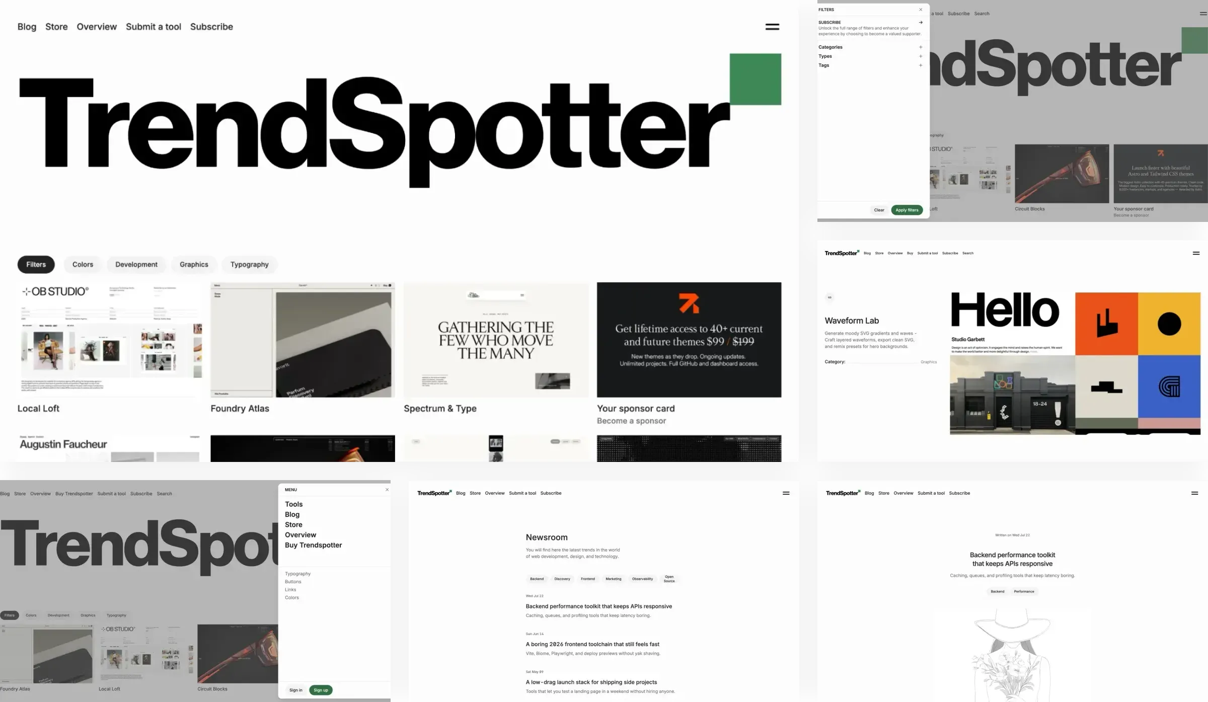 Trendspotter directory website template built with Astro and Tailwind CSS