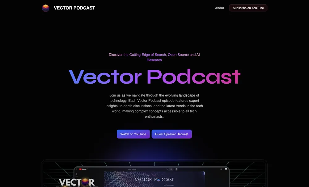 Vector Podcast website preview