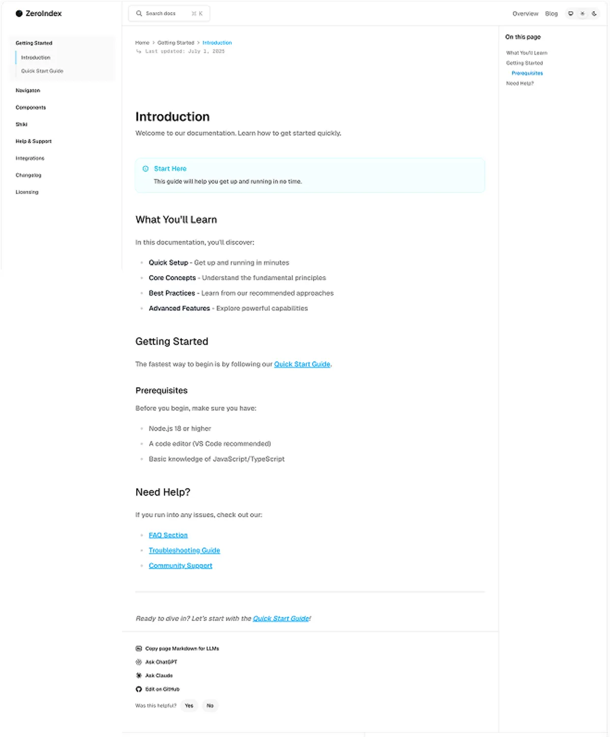 Zeroindex
