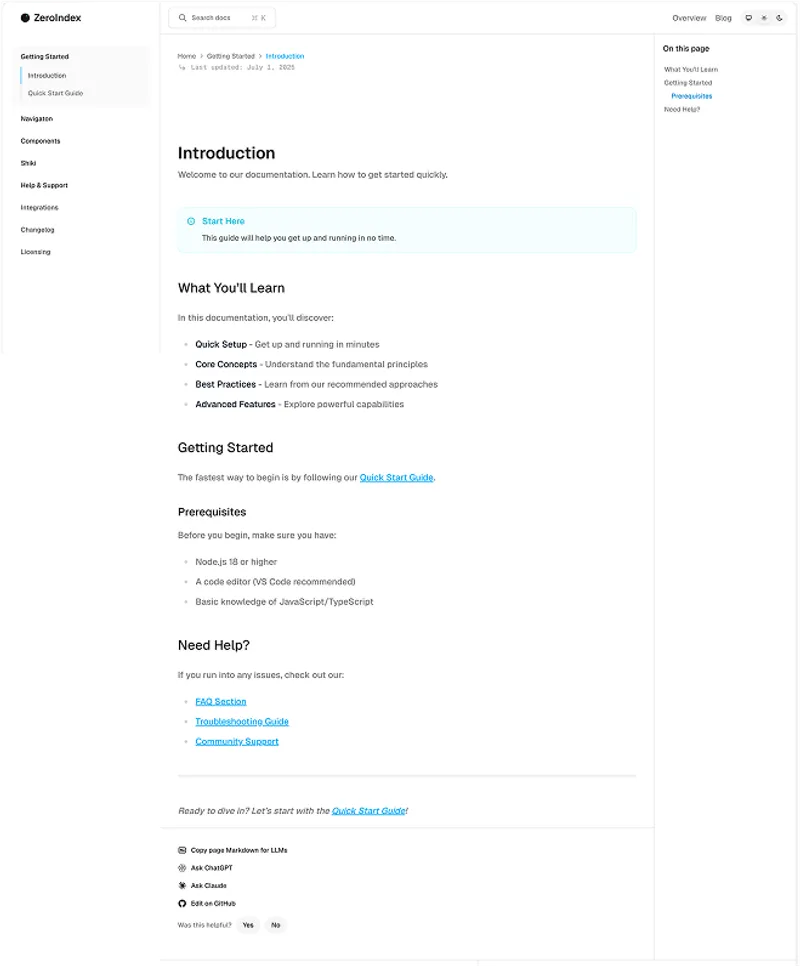 Zeroindex